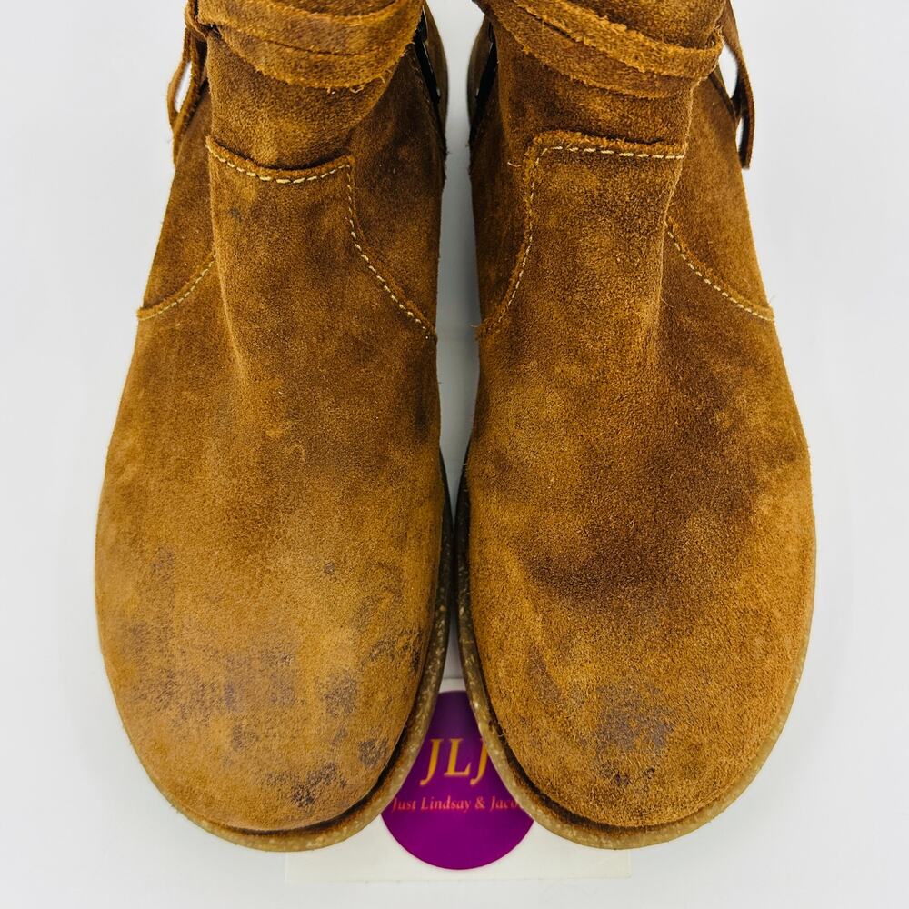 Born Women's Wynter Brown Ginger Distressed Suede Comfort Ankle Boots Size 8 View 4